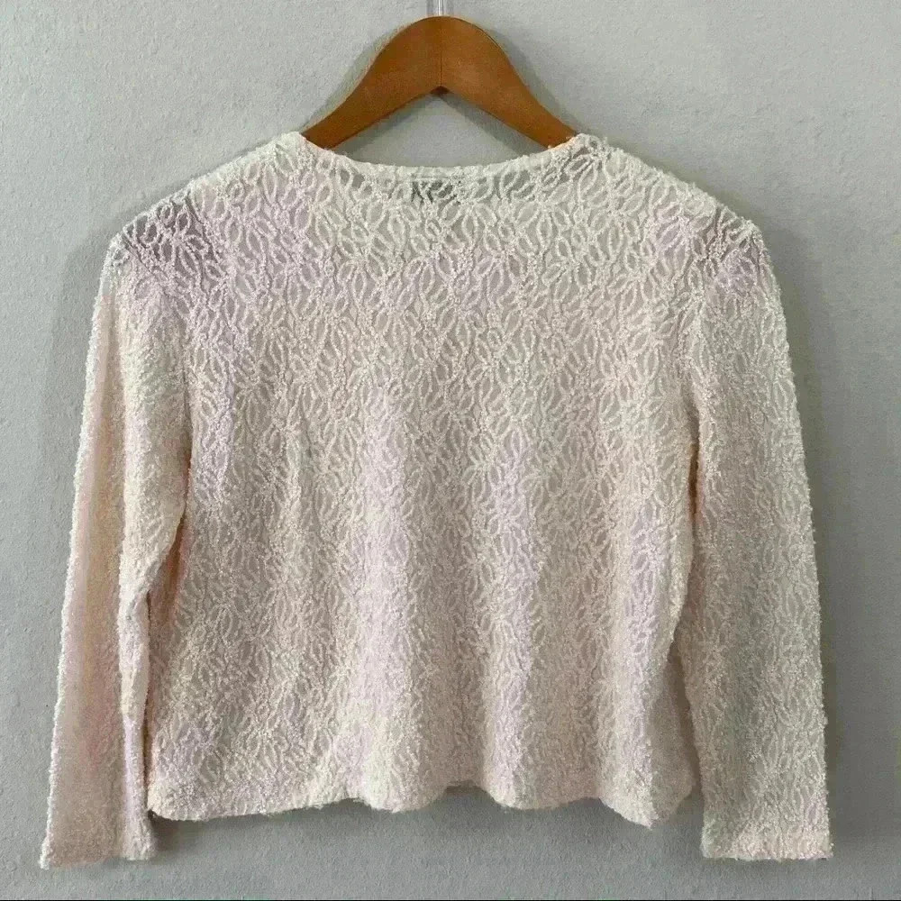 Ninety Petites peach colored crop sweater set - Picture 4 of 4
